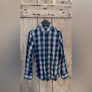J. Crew Slim Blue Plaid Summer-weight Flannel
